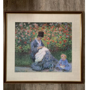 Vault W Artwork 'Camille Monet and a Child in the Artist's Garden in Argenteuil